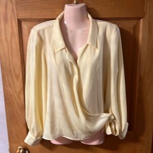 Banana Republic: banana yellow wrap silky dress shirt